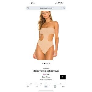 NWT Superdown Darcy Cut Out Bodysuit Rust Small Revole